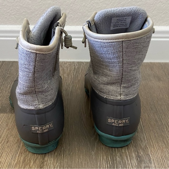 Sperry Gray and Green Duck Boots - Picture 7 of 11